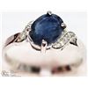 Image 2 : #7 -10K WHITE GOLD SAPPHIRE & DIAMOND RING