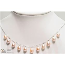 #9 -10K YELLOW GOLD MULTI COLOR PEARL NECKLACE