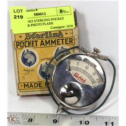 ANTIQUE #23 STERLING POCKET AMMETER PHOTO FLASH