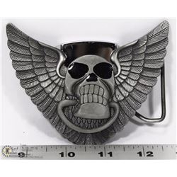 SKULL & WINGS BELT BUCKLE WITH BUILTIN ZIPPO STYLE