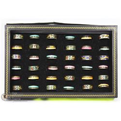 FLAT OF 36 BRASS RINGS