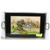 Image 1 : SERVING TRAY WITH STAGE COACH MOTIF