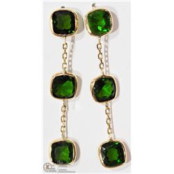 #18 -14K Y. GOLD 6 CHROME DIOPSIDE EARRINGS