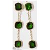 Image 1 : #18 -14K Y. GOLD 6 CHROME DIOPSIDE EARRINGS