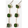 Image 2 : #18 -14K Y. GOLD 6 CHROME DIOPSIDE EARRINGS