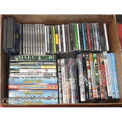 BOX WITH ASSORTED DVD'S, CD'S AND MORE