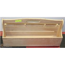 HANDCRAFTED NATURAL WOOD TOOL BOX: