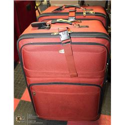SET OF 2 LARGE ORANGE  SUITCASES