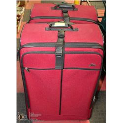 SET OF 2  X-LARGE "SKYWAY"  RED SUITCASES
