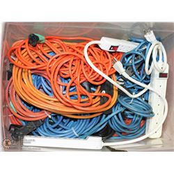 TOTE OF EXTENSION CORDS AND POWER BARS