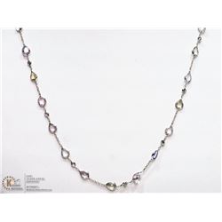 #22 -14KT WHITE GOLD SAPPHIRE NECKLACE