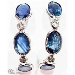 #23 -14K WHITE GOLD SAPPHIRE & DIAMOND EARRINGS