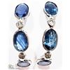Image 1 : #23 -14K WHITE GOLD SAPPHIRE & DIAMOND EARRINGS