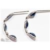 Image 3 : #23 -14K WHITE GOLD SAPPHIRE & DIAMOND EARRINGS