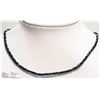 Image 1 : #26 -SAPPHIRE BEAD NECKLACE W/18K W. GOLD CLASP