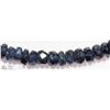 Image 2 : #26 -SAPPHIRE BEAD NECKLACE W/18K W. GOLD CLASP