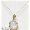 Image 1 : #29 -14KT Y. GOLD  STAR SAPPHIRE PENDANT W/ CHAIN