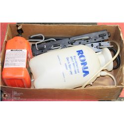 LARGE BOX W/RONA 2 GALLON DECK SPRAYER,