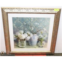 "SPRING BLOOMS" FRAMED & MATTED DECORATIVE PRINT