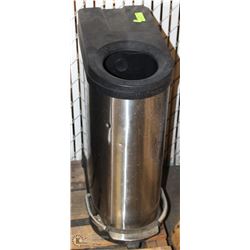 LARGE STAINLESS STEEL GARBAGE & RECYCLING BIN