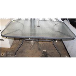 METAL AND GLASS PATIO TABLE