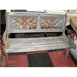 WOOD AND WROUGHT IRON BENCH