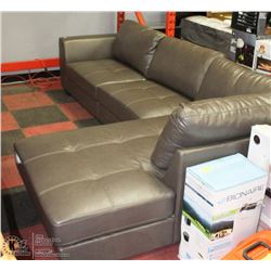 NEW GREY LEATHERETTE 'L' SHAPE SECTIONAL