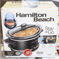 NEW HAMILTON BEACH 4 QT SLOW COOKER WITH