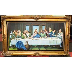 FRAMED OIL ON CANVAS  "THE LAST SUPPER" ,