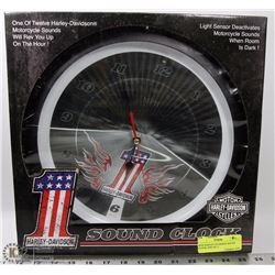 NEW HARLEY DAVIDSON SOUND CLOCK, ONE OF 12
