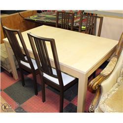 EXPANDABLE DINING ROOM TABLE WITH 4 CHAIRS
