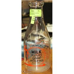 KELOWNA CREAMERY LIMITED GRAPHIC MILK BOTTLE