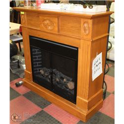 LARGE WOOD FRAMED ELECTRIC FIREPLACE WITH