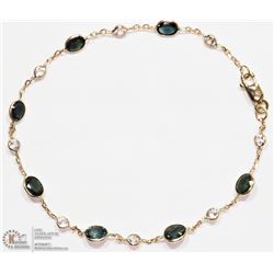 #43 -14K Y. GOLD BLUE & WHITE SAPPHIRE BRACELET
