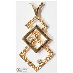 #45 -14K YELLOW GOLD DIAMOND GEOMETRIC PENDANT