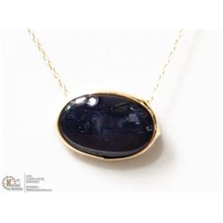 #47 -14KT YELLOW GOLD STAR SAPPHIRE NECKLACE