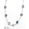 Image 1 : #48 -14K WHITE GOLD SAPPHIRE & DIAMOND NECKLACE