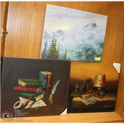 LOT OF 3 ASSORTED  CANVAS PICTURES
