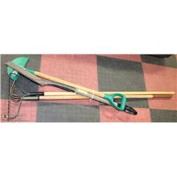 LOT OF GARDEN TOOLS INCL SHOVEL, EDGER, RAKES