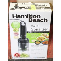 HAMILTON BEACH 3 IN 1 SPIRALIZER ,2 SPEED SLICER