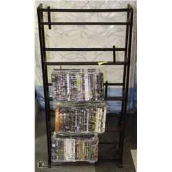 DVD STAND WITH OVER 60 DVD MOVIES