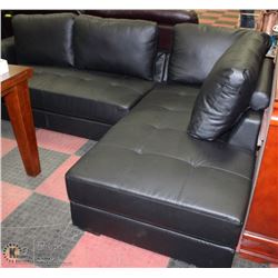 NEW BLACK LEATHERETTE 'L' SHAPE SECTIONAL