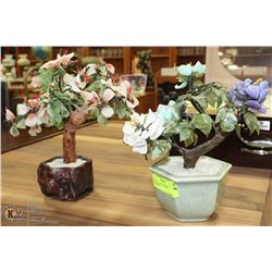 LOT OF 2 GLASS FLOWER ORNAMENTS