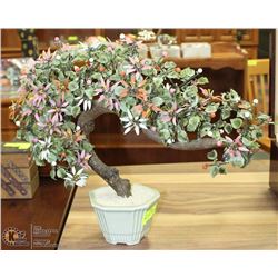 GLASS BONZAI FLOWERING TREE ORNAMENT