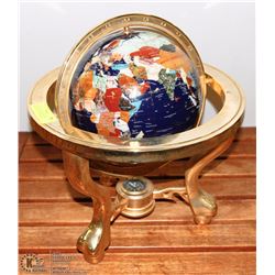 16" GLOBE MADE WITH SEMI PRECIOUS STONES & SOLID