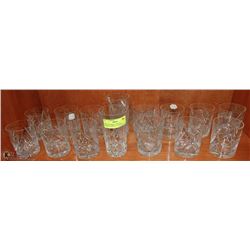 16PCS PINWHEEL CRYSTAL WHISKY/LOWBALL GLASSES