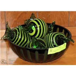 RETRO BOWL WITH LARGE GLASS CANDIES