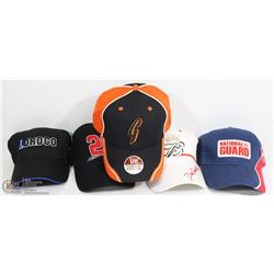 LOT OF 4 BLUE/BLACK NEW NASCAR BALL CAPS