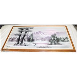 BOB PETER HAND PAINTED ON CANVAS FRAMED 53"X29"