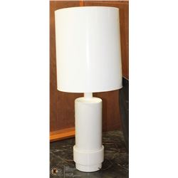 TALL WHITE TABLE LAMP 38" TALL, SHADE IS 15"